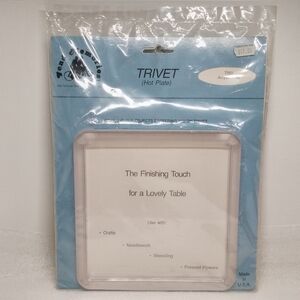 Fond Memories Square Acrylic TRIVET (Hot Plate) TR01 Made in USA Crafts ~7" NOS